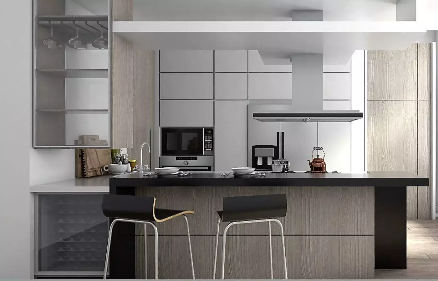 Cocina Elegante de apartamento