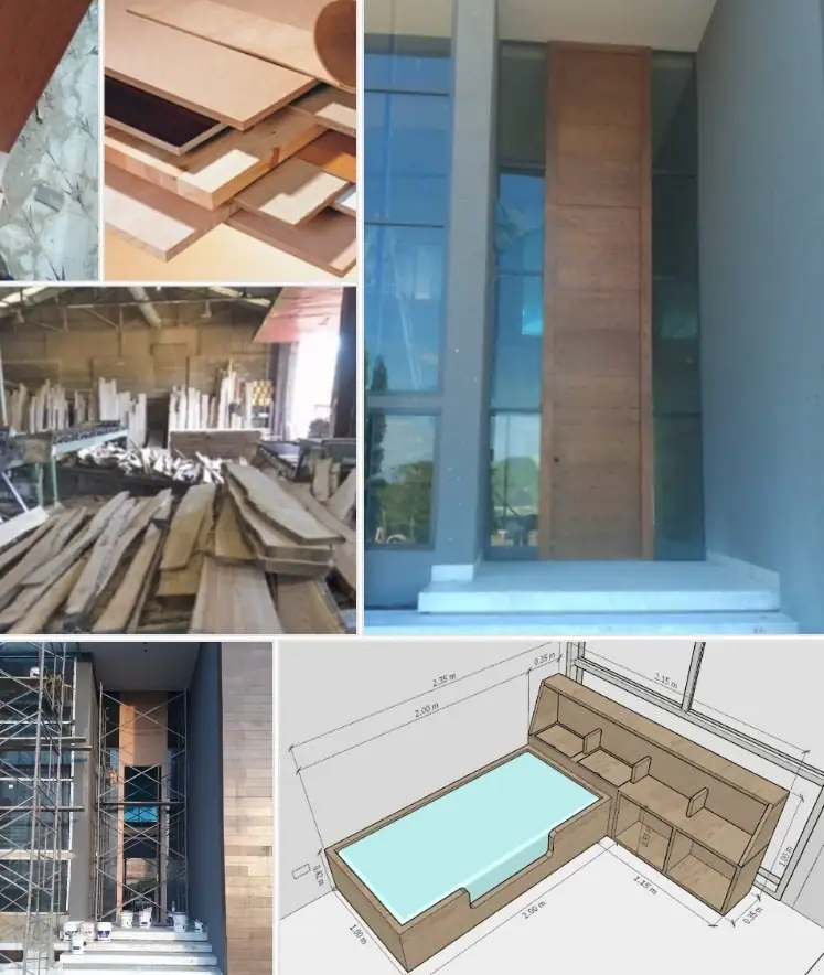 Foto de construccion de una puerta de 7 metros